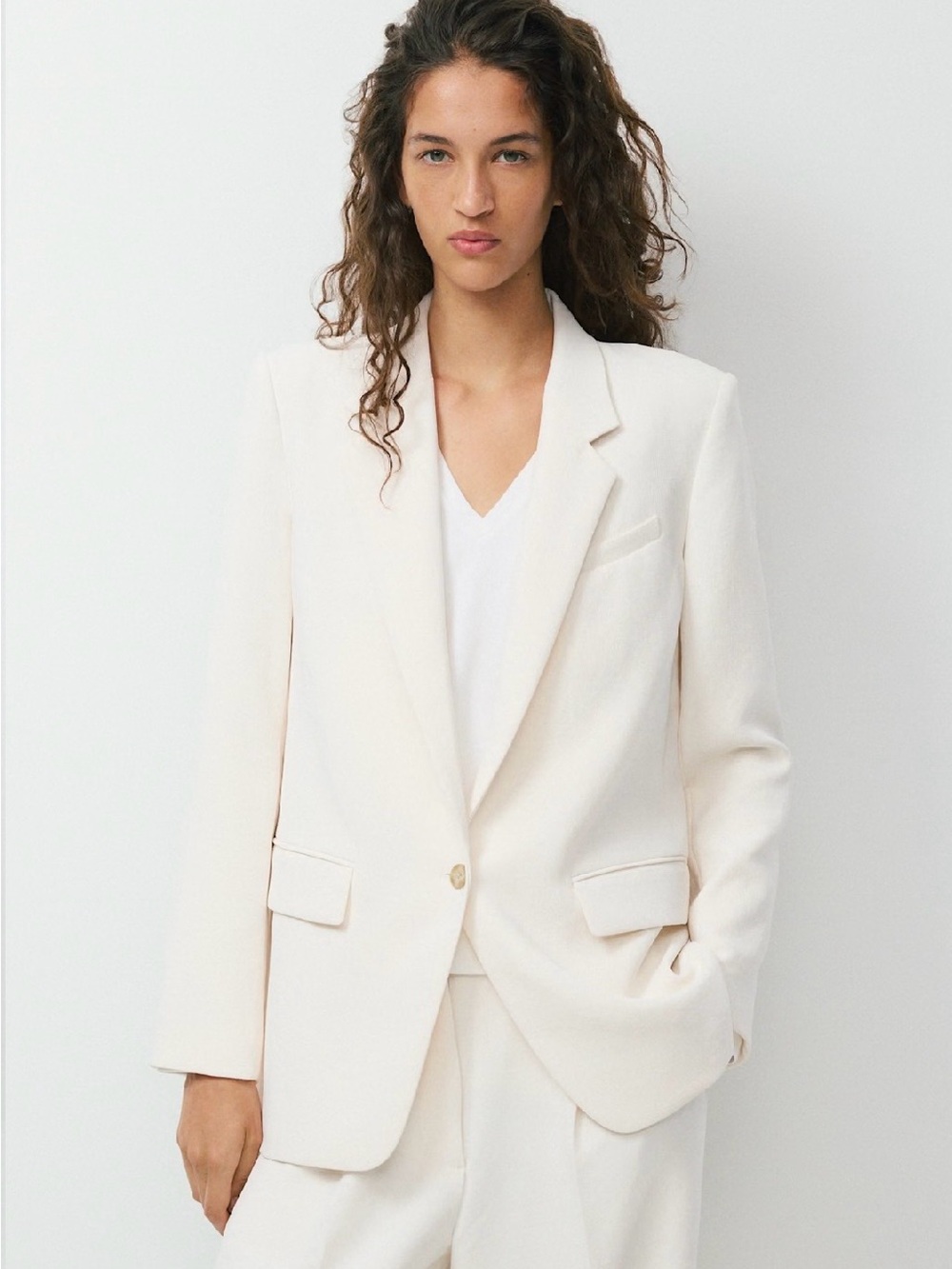 Aritzia Wilfred Generation Crepette Blazer Birch M Corporate Classic Jacket